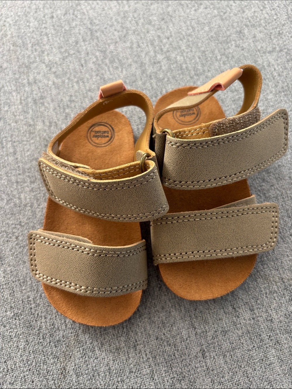 wonder nation Tan Double-Strap Kids Sandals